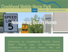 Tablet Screenshot of creekbendmobilehomepark.com